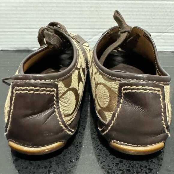Coach Suee Brown Leather Canvas sneaker monogram classic comfort versatile US9 - Picture 3 of 6